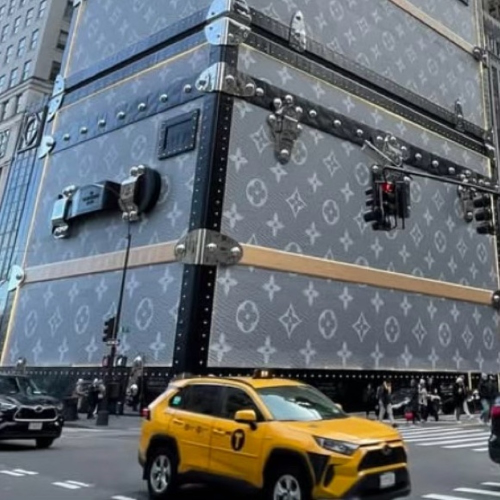 Louis Vuitton New  Monogram Trunk Building in NYC